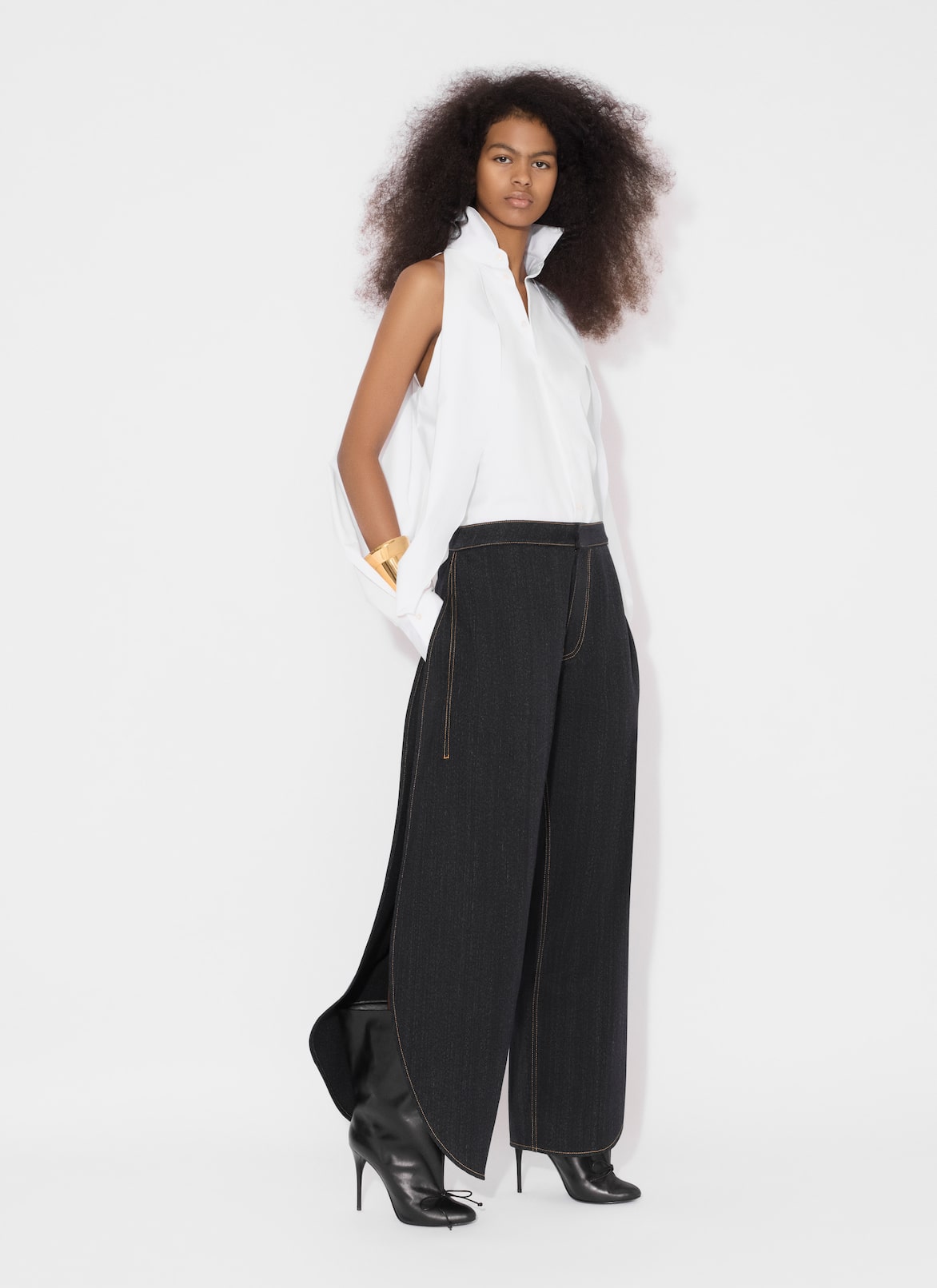 BALLOON SLEEVE SHIRT IN COTTON POPLIN ALAÏA WHITE BALLOON SLEEVE SHIRT IN COTTON POPLIN